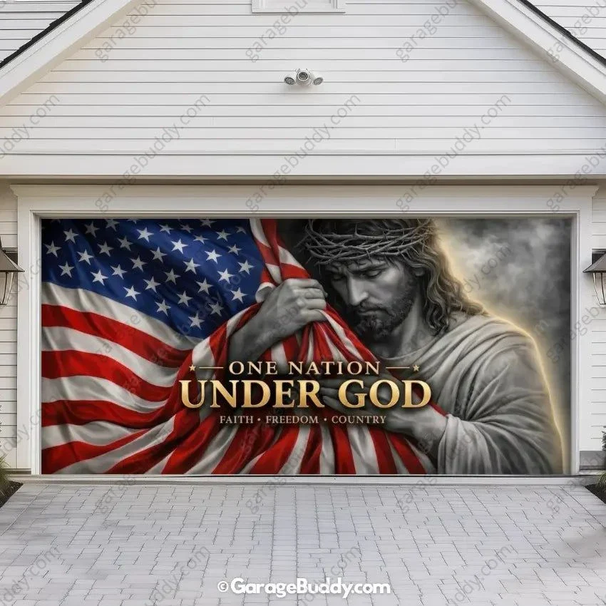 One Nation Under God | Patriotic Garage Door Cover - Image 9