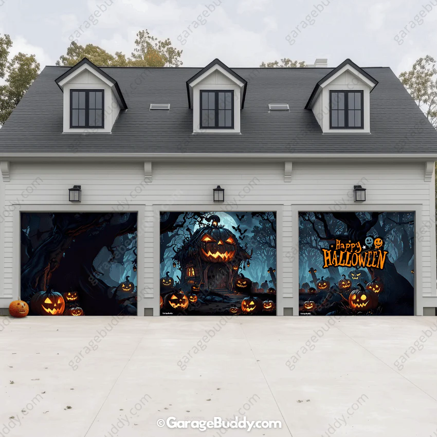 Pumpkin House | Halloween Garage Door Cover - Image 14
