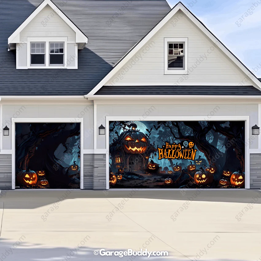 Pumpkin House | Halloween Garage Door Cover - Image 16