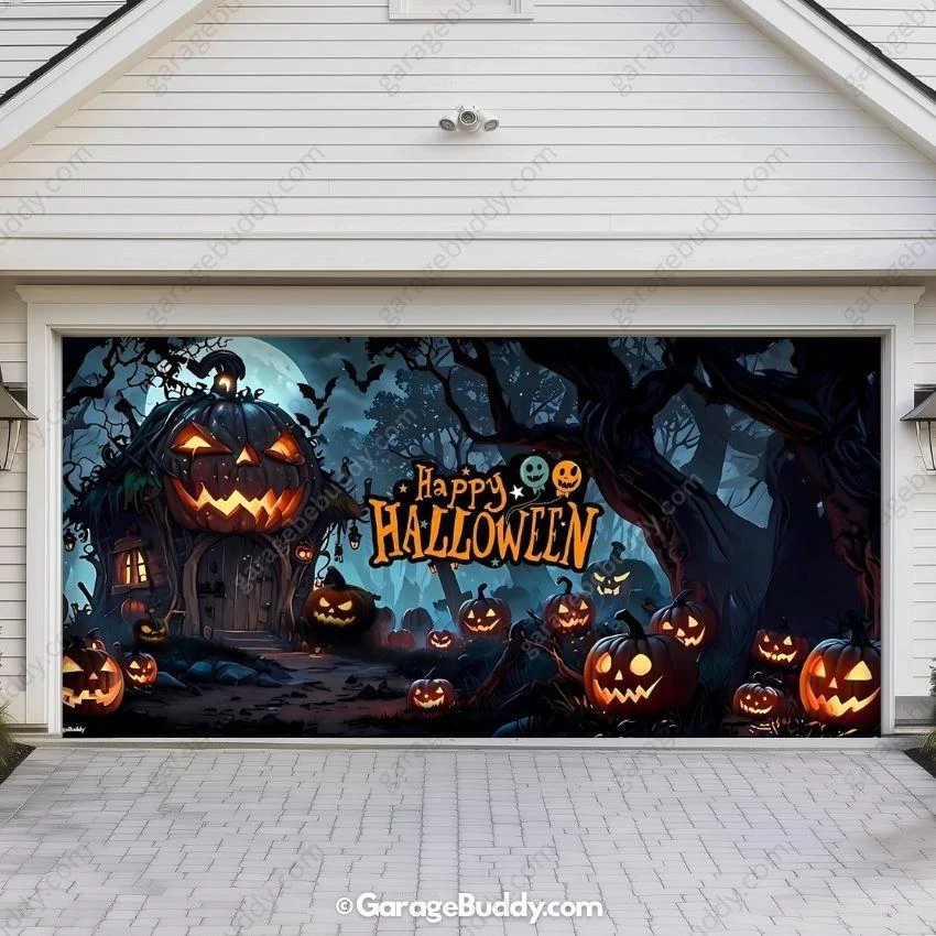Pumpkin House | Halloween Garage Door Cover - Image 7
