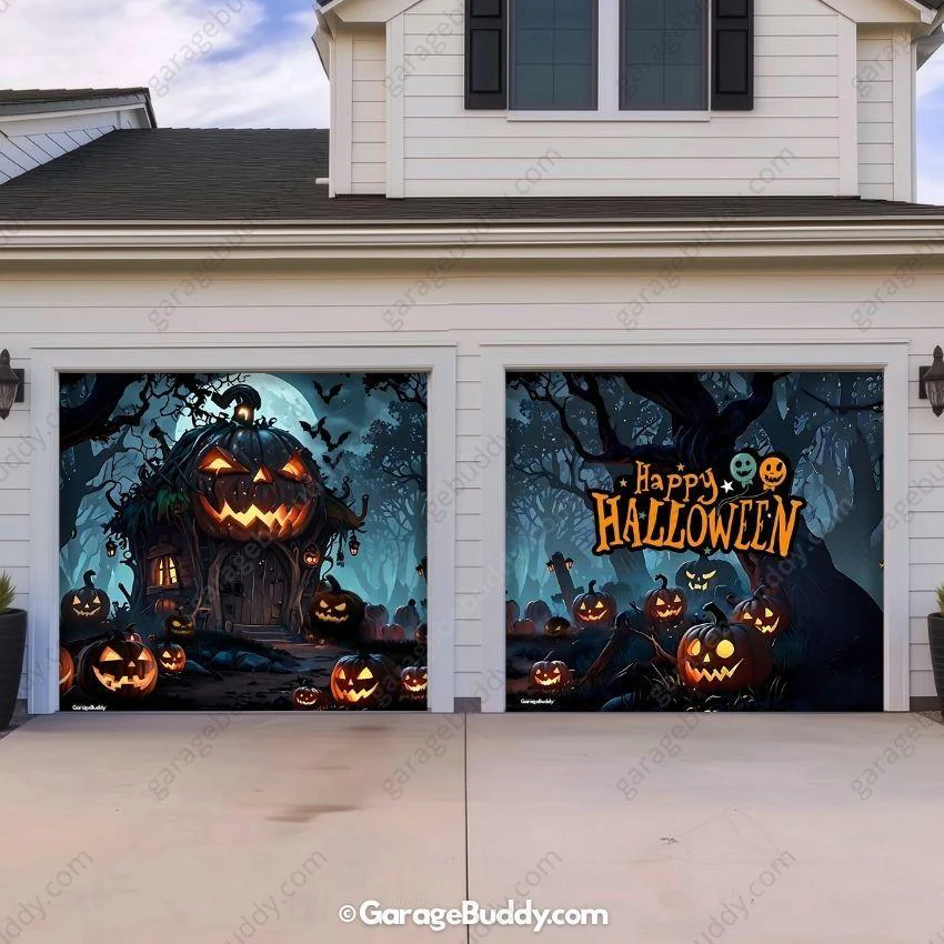 Pumpkin House | Halloween Garage Door Cover - Image 8