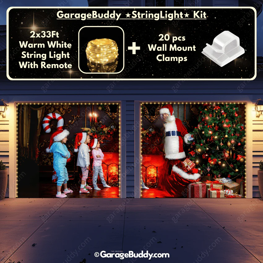 Santa With Kids | Christmas Garage Door Cover - Image 16