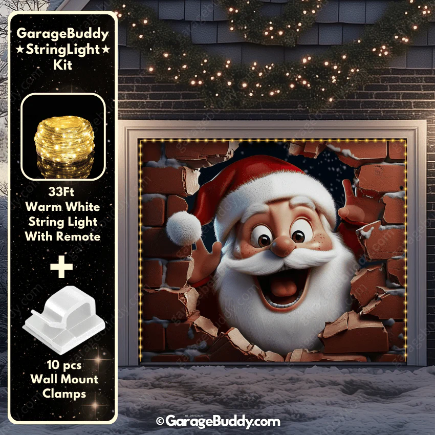 Santa's Surprise | Christmas Garage Door Cover - Image 16