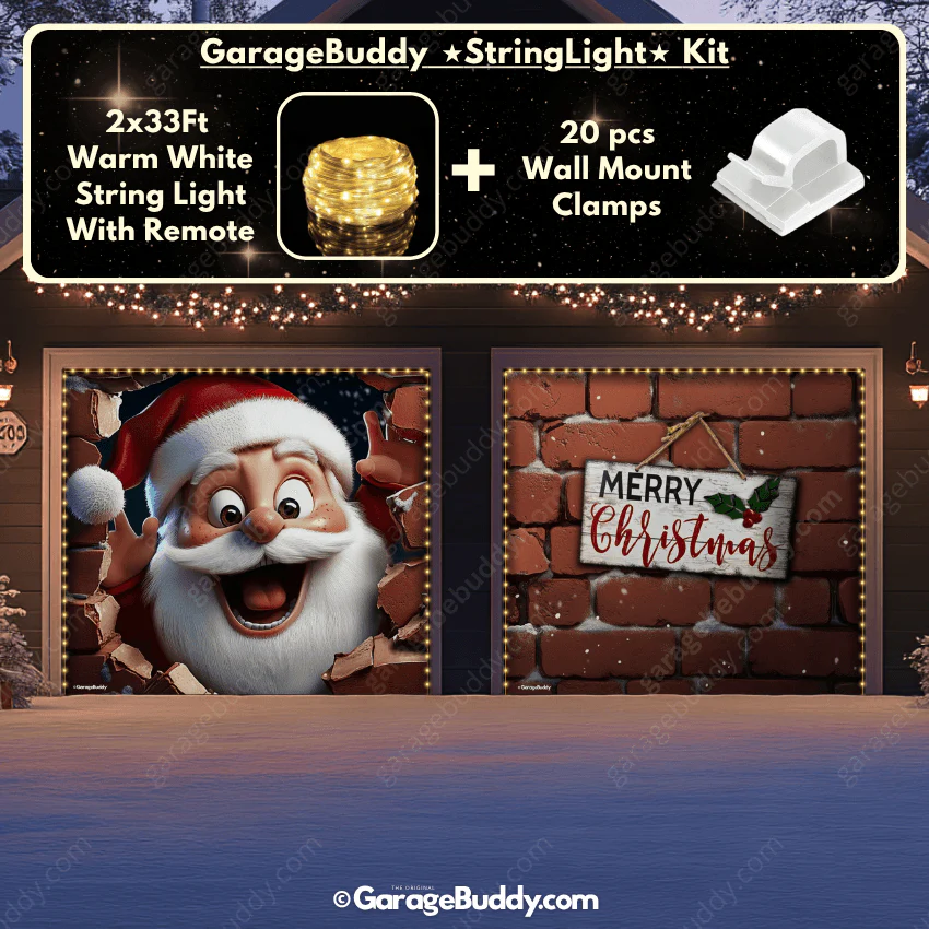 Santa's Surprise | Christmas Garage Door Cover - Image 17