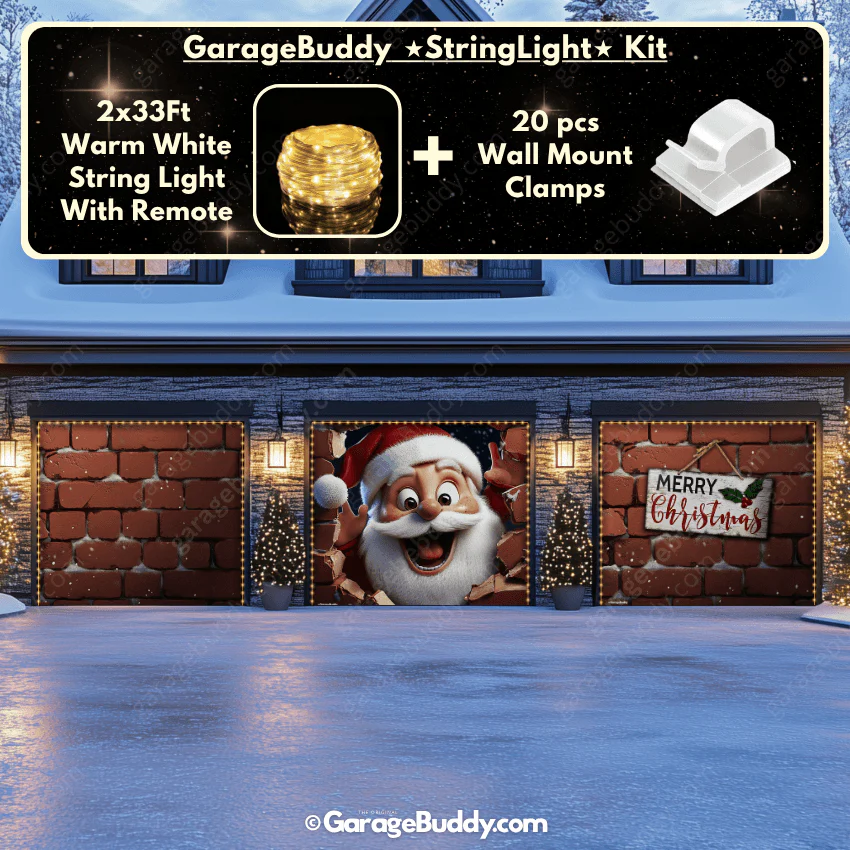 Santa's Surprise | Christmas Garage Door Cover - Image 21