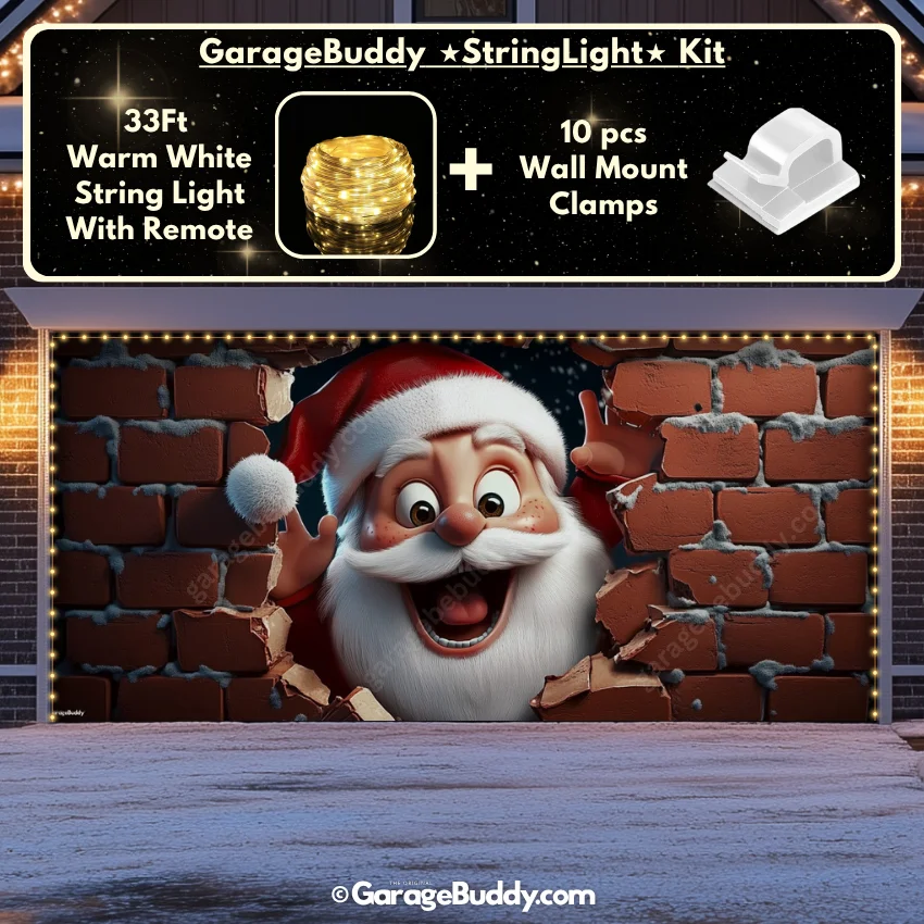 Santa's Surprise | Christmas Garage Door Cover - Image 24