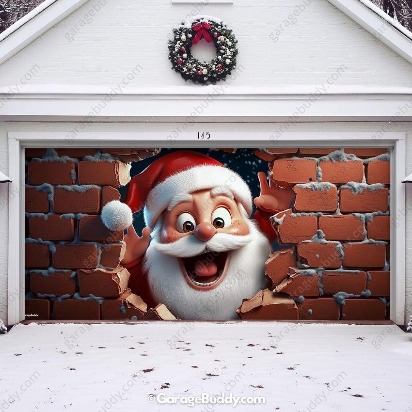 Santa's Surprise | Christmas Garage Door Cover - Image 9