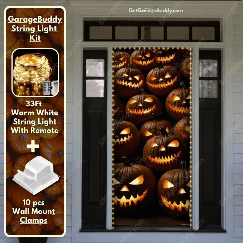Scary Pumpkins | Halloween Front Door Cover - Image 4