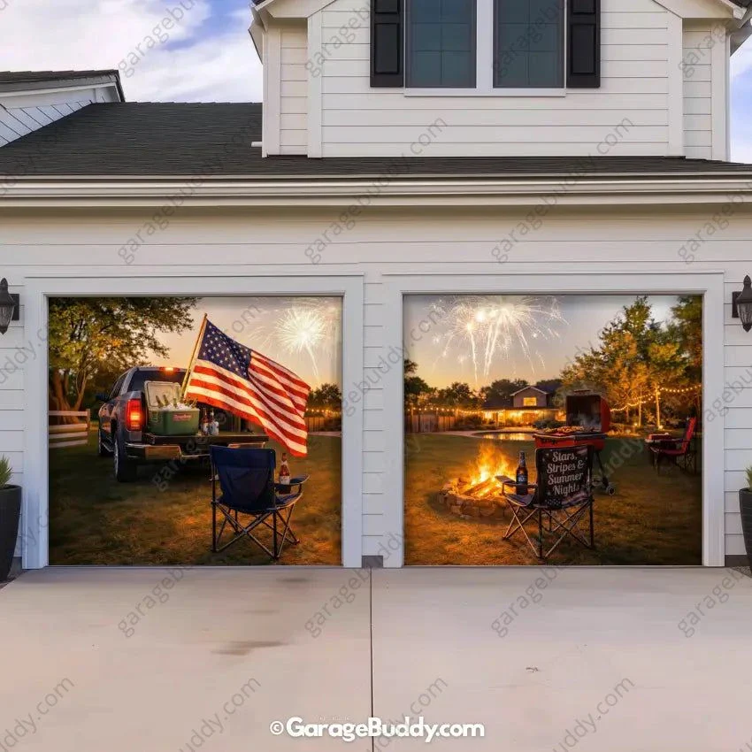 Stars Stripes & Summer Nights | Patriotic Garage Door Cover - Image 14