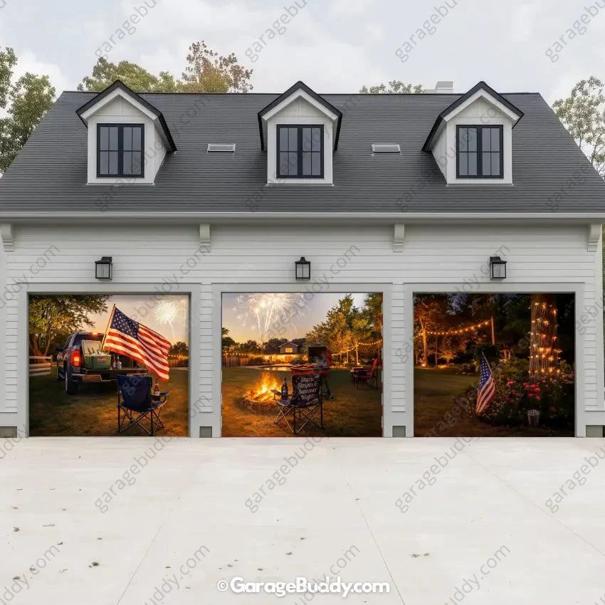 Stars Stripes & Summer Nights | Patriotic Garage Door Cover - Image 7