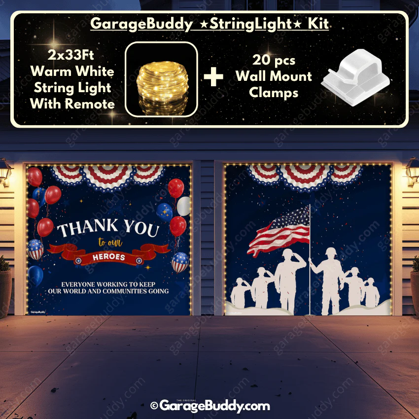 Thank You Heroes | Patriotic Garage Door Cover - Image 11
