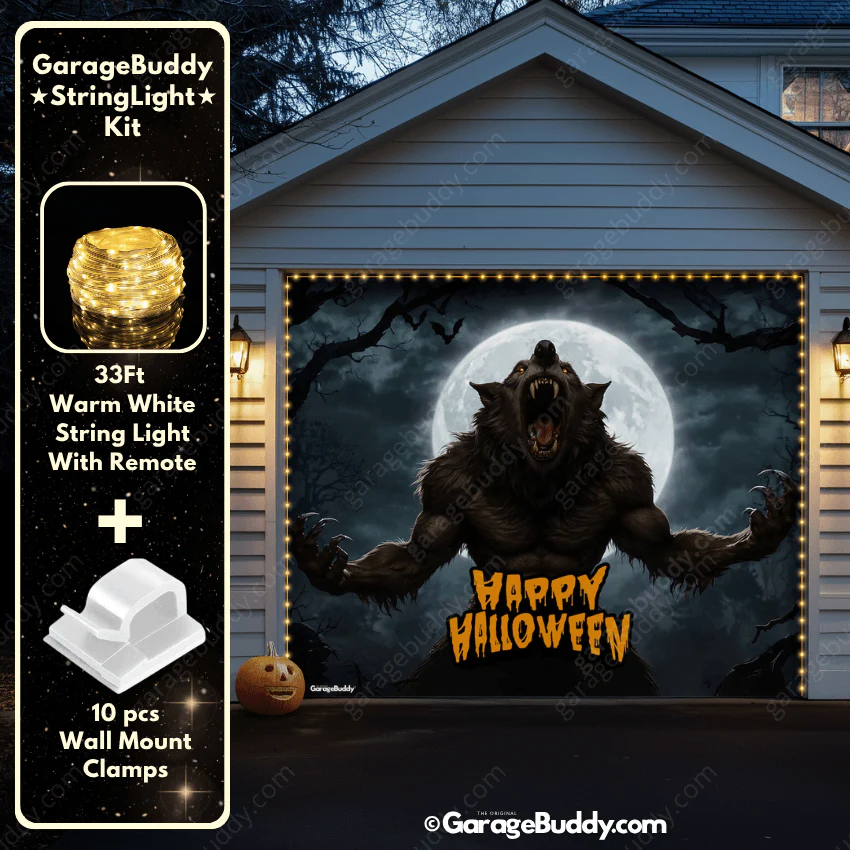 Werewolf Scene | Halloween Garage Door Cover - Image 10