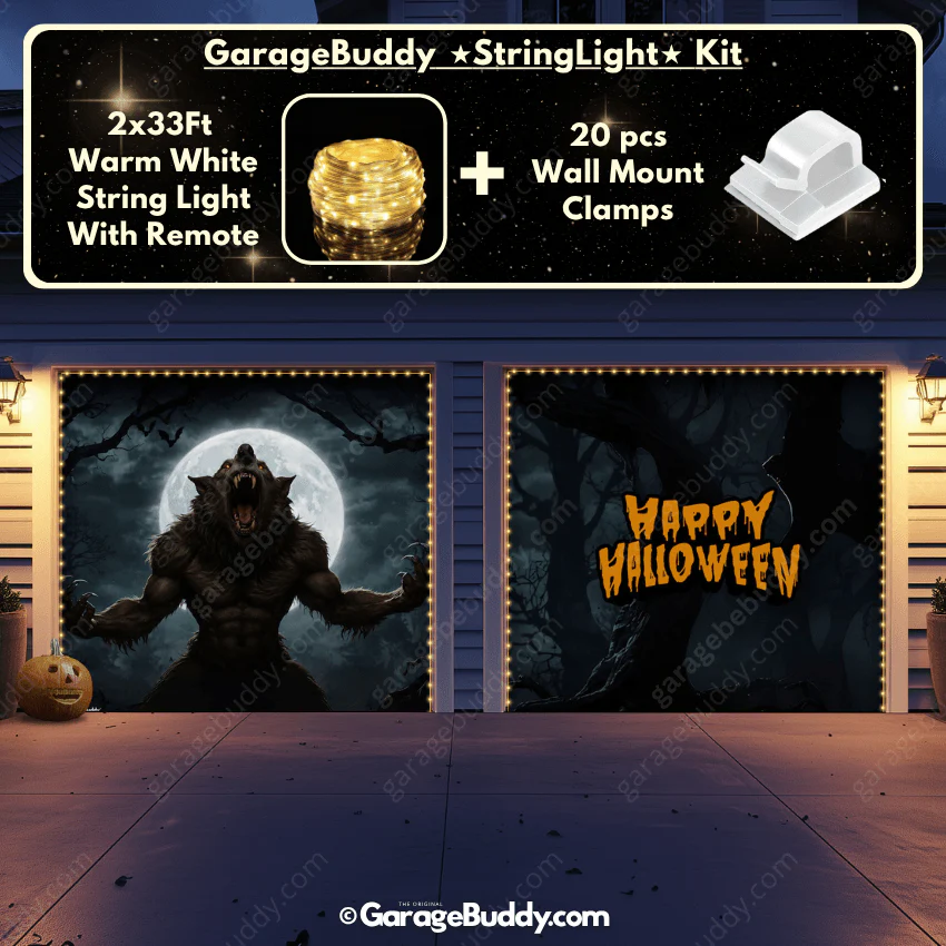 Werewolf Scene | Halloween Garage Door Cover - Image 11