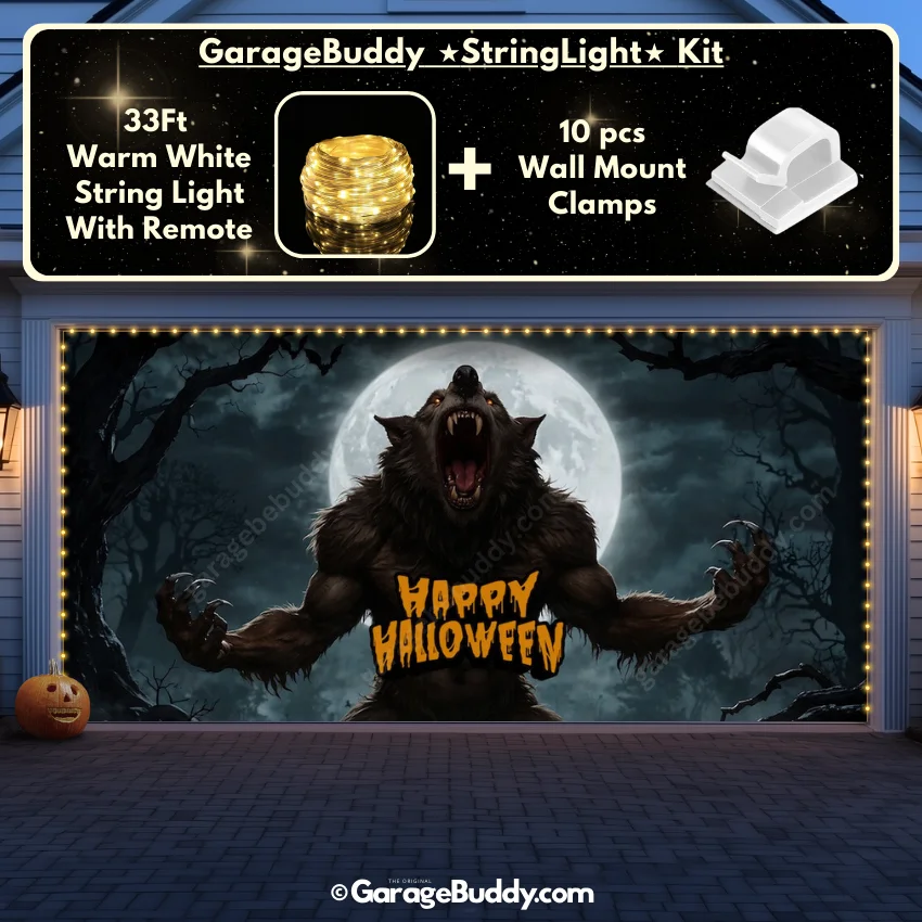 Werewolf Scene | Halloween Garage Door Cover - Image 15