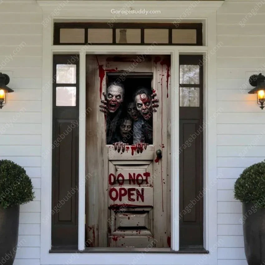 Zombie Breach (B) | Halloween Front Door Cover - Image 3